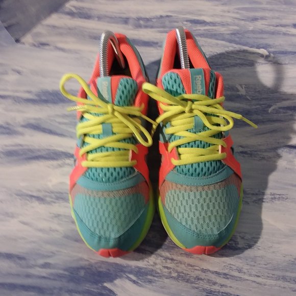 Reebok Sublite Duo Teal Pink Neon Flow Trainers Running Woman size 7 - Picture 3 of 9